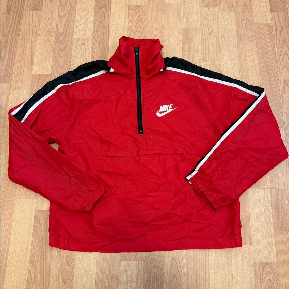 Vintage Nike Anorak Windbreaker  Early 1980s Made in USA Red Medium